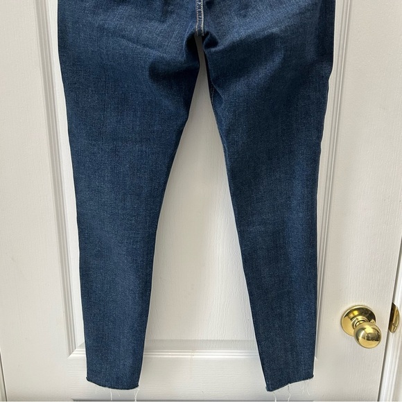 Topshop Jamie Skinny Jeans High Rise Ankle Length Raw Hem Dark Wash Size 26 - Picture 10 of 15